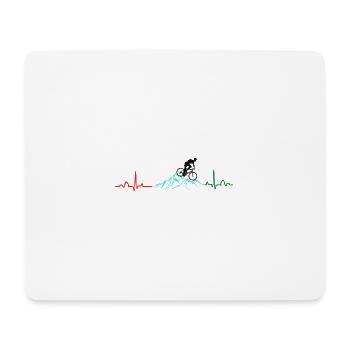 Mountain biker heartbeat - Mouse Pad (horizontal) - white - Front