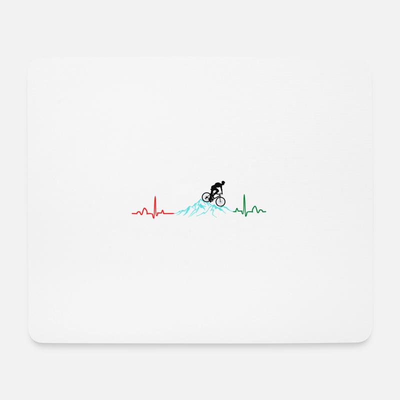Mountainbiker Herzschlag - Mousepad (Querformat) - Weiß