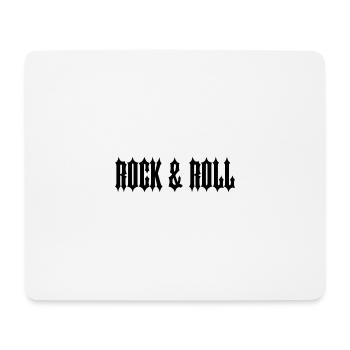 "ROCK & ROLL" SCHWARZER TEXT - Mousepad (Querformat) - Weiß - Vorne