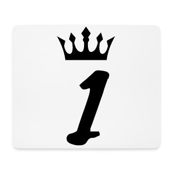 1 number crown - Mouse Pad (horizontal) - white - Front