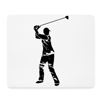 Golf Golfer Silhouette - Weißes Grunge Design - Mousepad (Querformat) - Weiß - Vorne