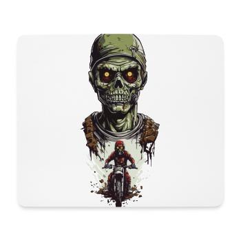Zombie Biker Halloween & Motocross Conception de moto - Tapis de souris (format paysage) - blanc - Devant