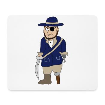 Piraten | Pirat | Holzbein Augenklappe Seeräuber - Mousepad (Querformat) - Weiß - Vorne