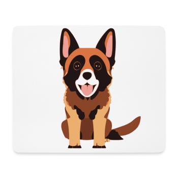 Cute Beautiful Chibi Dog Schäferhund - Mousepad (Querformat) - Weiß - Vorne