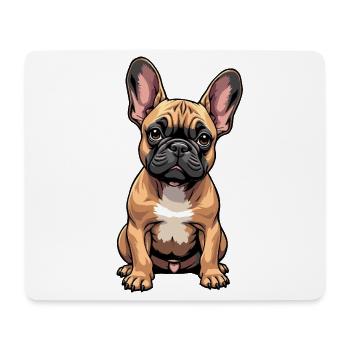 Französische Bulldogge, French Bulldog Bouledogue - Mouse Pad (horizontal) - white - Front