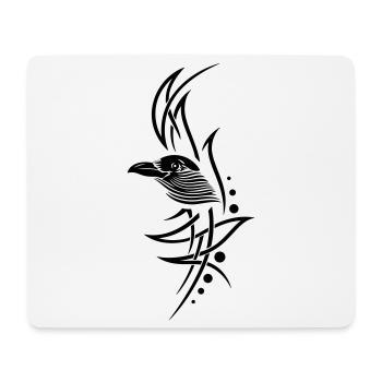 Krähe, crow, Tribal, Tattoo - Mousepad (Querformat) - Weiß - Vorne