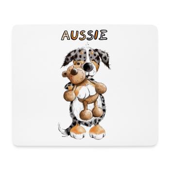 Aussie with teddy - Mouse Pad (horizontal) - white - Front