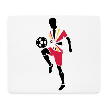 Joueur de foot avec ballon de foot - Tapis de souris (format paysage) - blanc - Devant