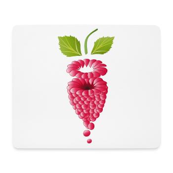 schwebende pinkfarbene reife Himbeere - Mousepad (Querformat) - Weiß - Vorne