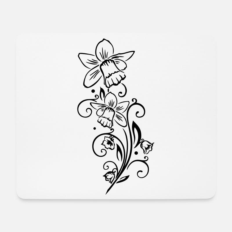 Osterglocken Narzissen Frühling - Mousepad (Querformat) - Weiß
