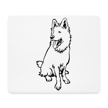 Berger suisse - Tapis de souris (format paysage) - blanc - Devant