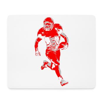 Sprint du joueur de football rouge - Tapis de souris (format paysage) - blanc - Devant
