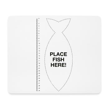 Angler Fischer Fisch Lineal Lustig Place fish here - Mousepad (Querformat) - Weiß - Vorne