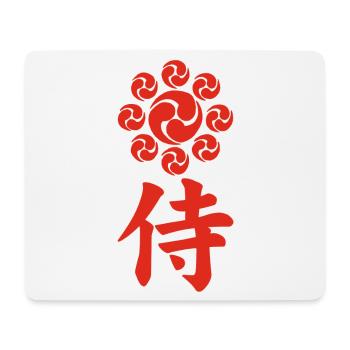 Samurai-Emblem des Uesugi-Clans (rot) - Mousepad (Querformat) - Weiß - Vorne