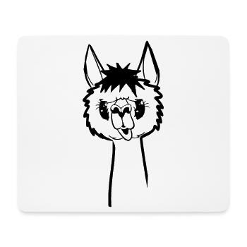 Funny Alpaca - Cheeky Alpaca - Mouse Pad (horizontal) - white - Front
