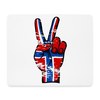 Norway Flag Peace Victory Symbol used - Mouse Pad (horizontal) - white - Front
