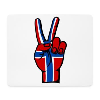 Drapeau de la Norvège Symbole de la Victoire de la Paix - Tapis de souris (format paysage) - blanc - Devant