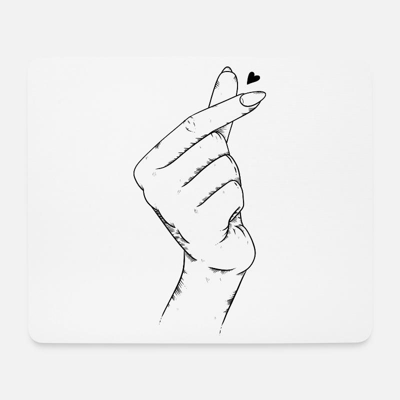 Korean Heart - Mouse Pad (horizontal) - white
