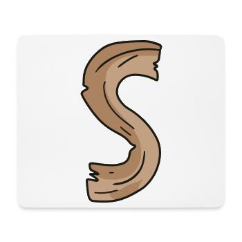Letter S Wood Wooden Letter Name - Mouse Pad (horizontal) - white - Front