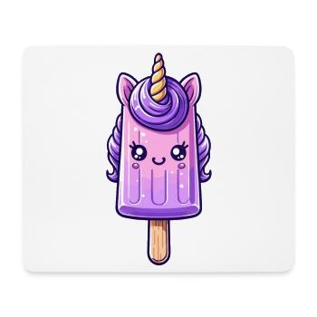 Ein Eis am Stil in Form eines lila Einhorns - Mousepad (Querformat) - Weiß - Vorne