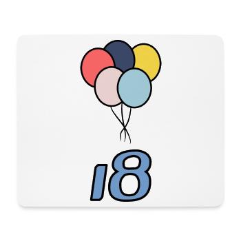 18. 18 ANS. 18e ANNIVERSAIRE. ANNIVERSAIRE 18 ANS. - Tapis de souris (format paysage) - blanc - Devant