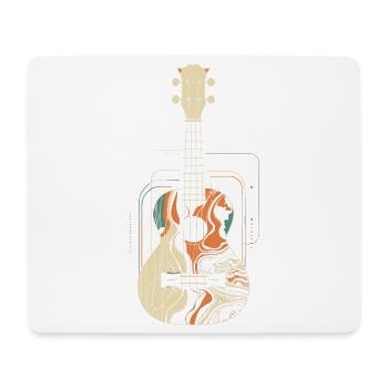 Ukulele Grafik - Mousepad (Querformat) - Weiß - Vorne