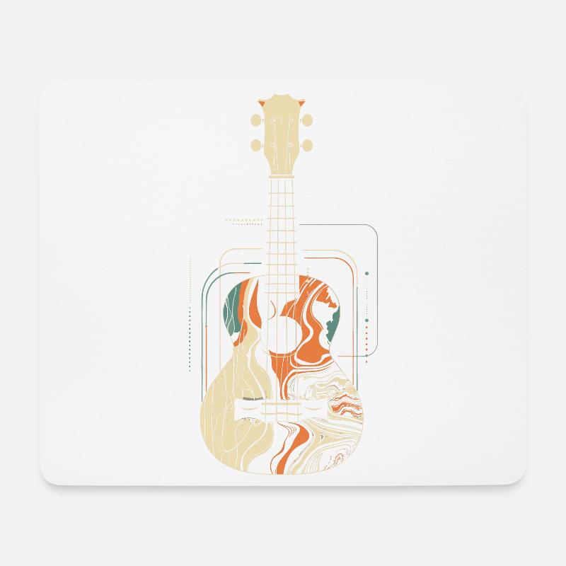 Ukulele Grafik - Mousepad (Querformat) - Weiß