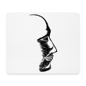 Head - Drawn - Mouse Pad (horizontal) - white - Front