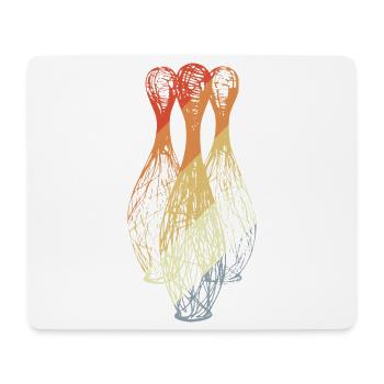 Bowling Pins Skizze - Mousepad (Querformat) - Weiß - Vorne