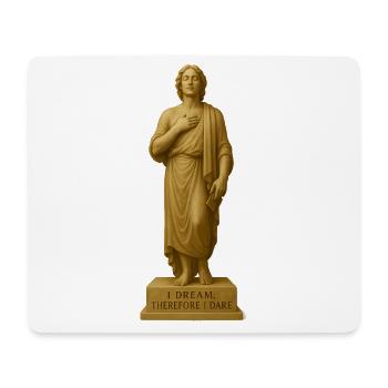 Meditative Statue mit inspirierendem Zitat - Mousepad (Querformat) - Weiß - Vorne