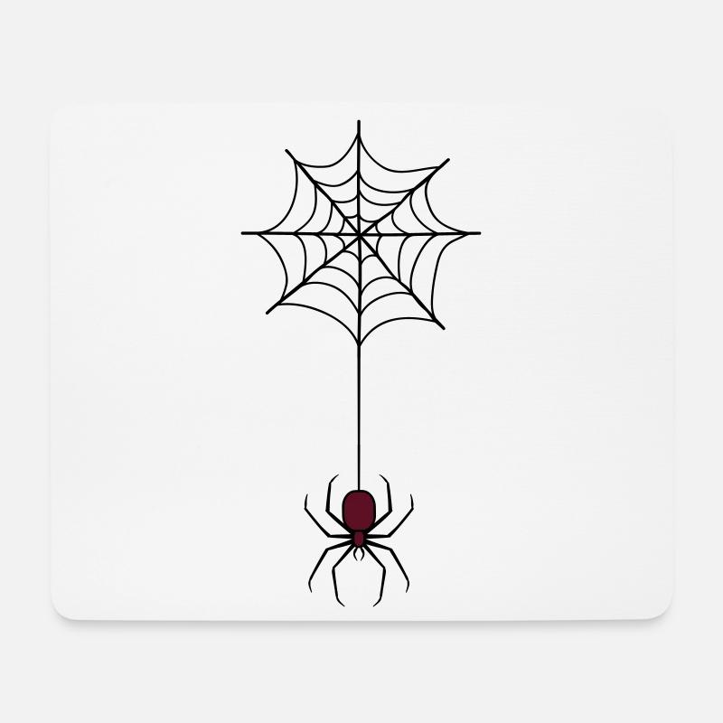 Araignée d’Halloween effrayante dans la toile 3 - Tapis de souris (format paysage) - blanc
