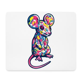 Maus Kunst Bunt Ratte - Mousepad (Querformat) - Weiß - Vorne