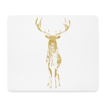 Orange Sparkle Deer Detailed Drawing - Mouse Pad (horizontal) - white - Front