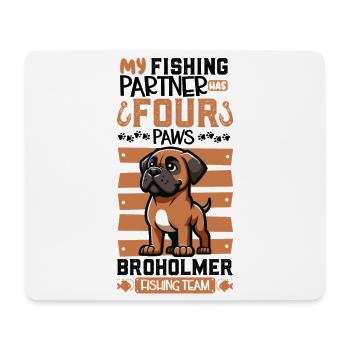 Pêche et Broholmer - Tapis de souris (format paysage) - blanc - Devant