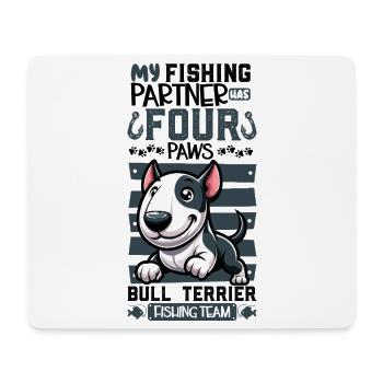Angeln und Bullterrier - Mousepad (Querformat) - Weiß - Vorne