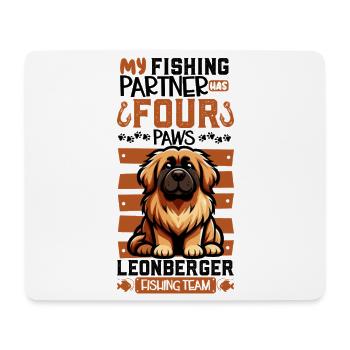 Fishing and Leonberger - Mouse Pad (horizontal) - white - Front