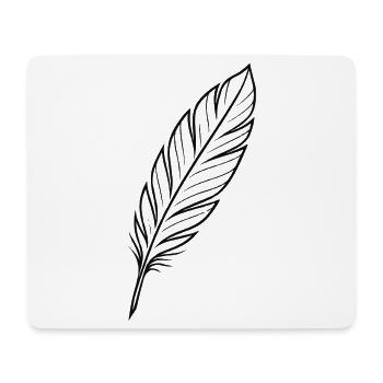 Black Feather Silhouette - Mouse Pad (horizontal) - white - Front