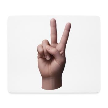 PEACE HAND #2 - peace & love - Mouse Pad (horizontal) - white - Front