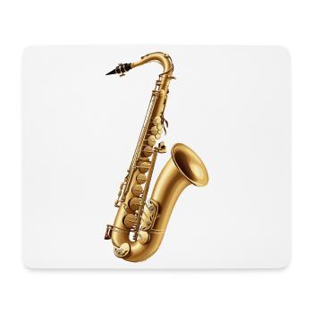 Goldenes Saxophon – Jazzglanz - Mousepad (Querformat) - Weiß - Vorne