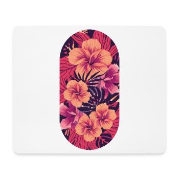Tropische Hibiskus Farbexplosion - Mousepad (Querformat) - Weiß - Vorne