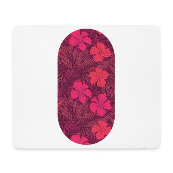 Tropischer Hibiskus-Flow im Neon-Lila - Mousepad (Querformat) - Weiß - Vorne