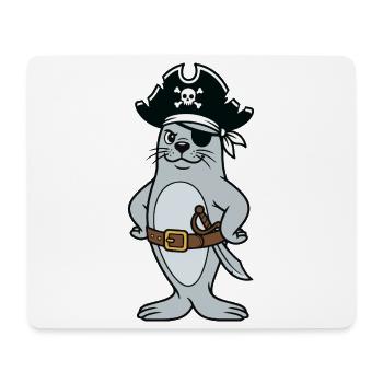 Pirate phoque - Tapis de souris (format paysage) - blanc - Devant
