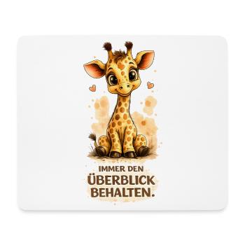 Giraffe mit Überblickspruch - Mousepad (Querformat) - Weiß - Vorne