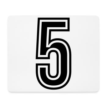 5 Number Symbol - Mouse Pad (horizontal) - white - Front
