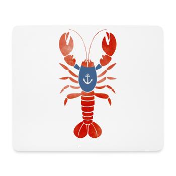 Lobster with Anchor Shirt – Maritime Design - Mouse Pad (horizontal) - white - Front