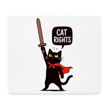 Gato Guerrero für Katzenrechte - Mousepad (Querformat) - Weiß - Vorne