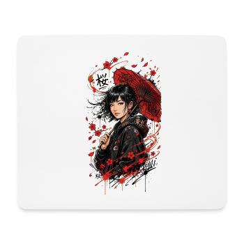 Univers Japonais - Femme Japonaise - Tapis de souris (format paysage) - blanc - Devant
