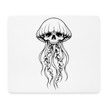 Gotische Schädelqualle – makabre Meereskreatur - Mousepad (Querformat) - Weiß - Vorne