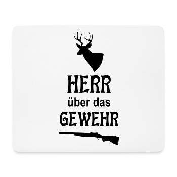 Herr über das Gewehr - Mousepad (Querformat) - Weiß - Vorne