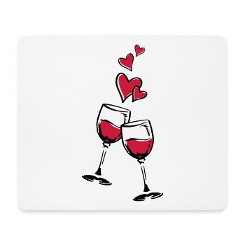 red wine heart - Mouse Pad (horizontal) - white - Front